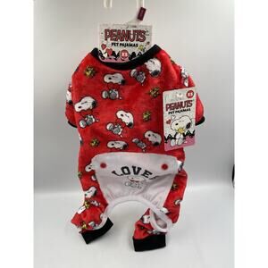 Peanuts Pet Pajamas Red & White Love Hearts Size X-SMALL